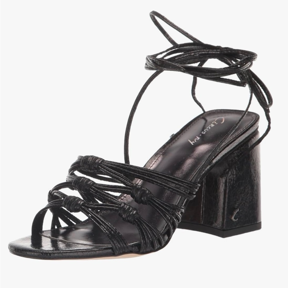 Circus by Sam Edelman Women's Size 8.5 Oriana Black NWOB Block Heel 3" Tie-Up - Picture 2 of 7